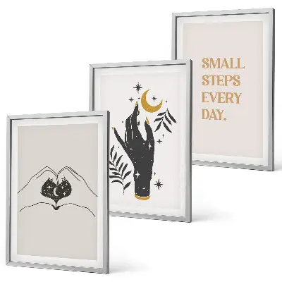 Minimalistične boemske ilustracije večdelna slika v okvirju