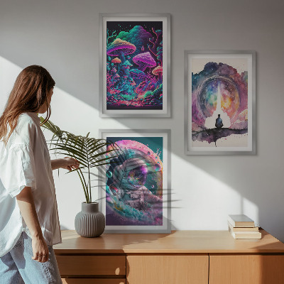 Večdelna slika v okvirju Barvite ilustracije fantazijske umetnosti