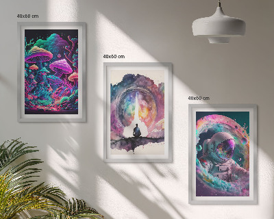 Večdelna slika v okvirju Barvite ilustracije fantazijske umetnosti
