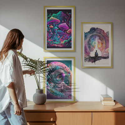 Večdelna slika v okvirju Barvite ilustracije fantazijske umetnosti