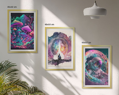 Večdelna slika v okvirju Barvite ilustracije fantazijske umetnosti