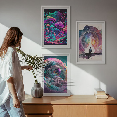 Večdelna slika v okvirju Barvite ilustracije fantazijske umetnosti