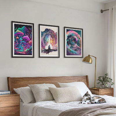 Večdelna slika v okvirju Barvite ilustracije fantazijske umetnosti