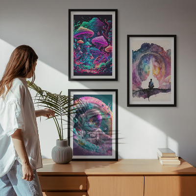 Večdelna slika v okvirju Barvite ilustracije fantazijske umetnosti