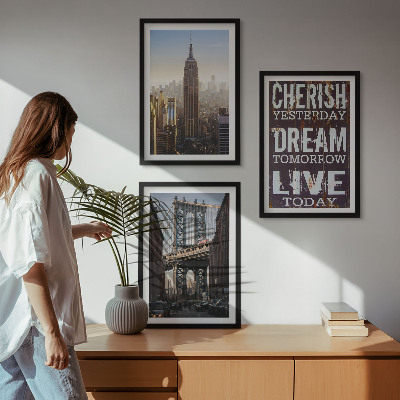Večdelna slika v okvirju Citat o newyorških pokrajinah