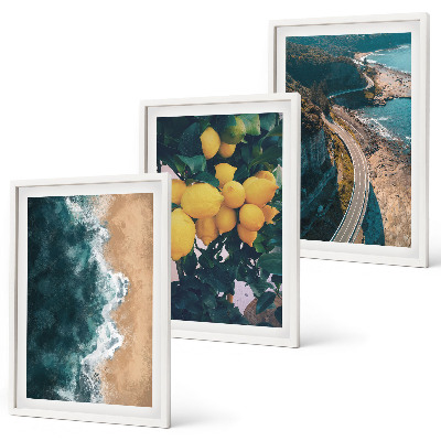 Večdelna slika v okvirju Morska plaža limone gore
