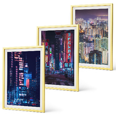 Večdelna slika v okvirju Neonske luči nočnega mesta