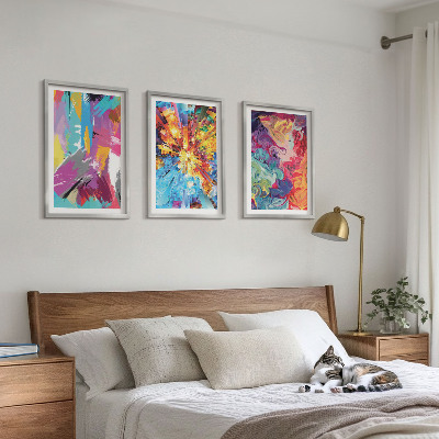 Večdelna slika v okvirju Barviti abstraktni vzorci barve