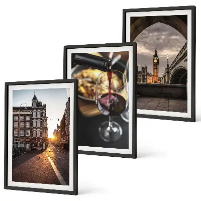 Slike z motivom londonske ulične hrane triptih v okvirju
