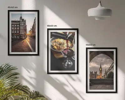 Slike z motivom londonske ulične hrane triptih v okvirju