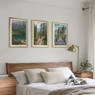 Gore, jezera, gozdovi, poti triptih v okvirju