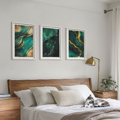 Set 3 slik v okvirju Elegantni kamniti vzorci