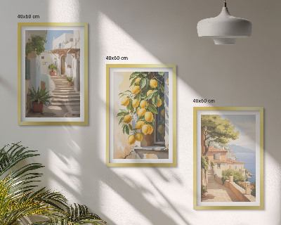 Večdelna slika v okvirju Pogled na morje z ulico Lemon Street