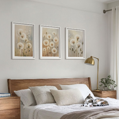 Set 3 slik v okvirju Beli regrat na svetlem ozadju