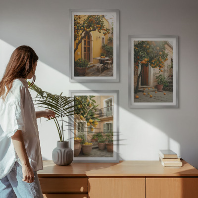 Triptih v okvirju Vrtno citrusno sonce