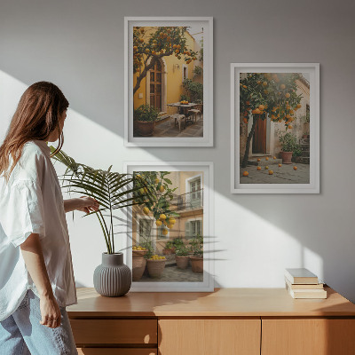 Triptih v okvirju Vrtno citrusno sonce