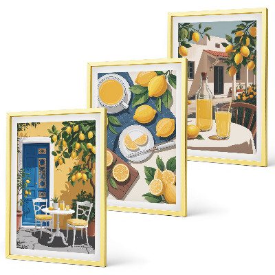 Set 3 slik v okvirju Limonada za teraso Sun