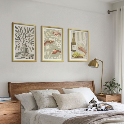 Set 3 slik v okvirju Rustikalni koktajli z oljčnimi cvetovi
