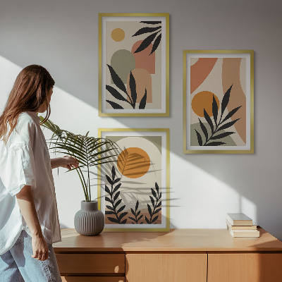 Set 3 slik v okvirju Abstraktne oblike rastlin