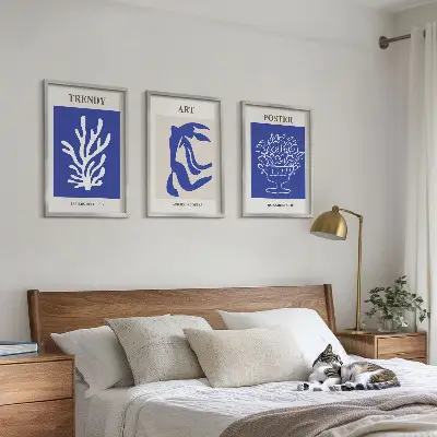 Abstraktni plakati Matisse triptih v okvirju
