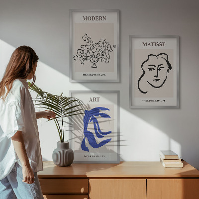 Večdelna slika v okvirju Abstraktni minimalistični plakati