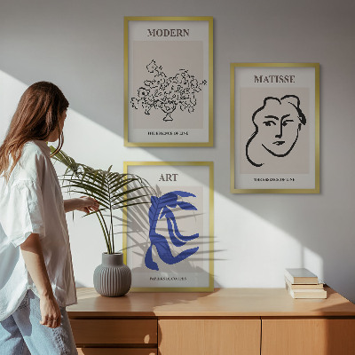 Večdelna slika v okvirju Abstraktni minimalistični plakati