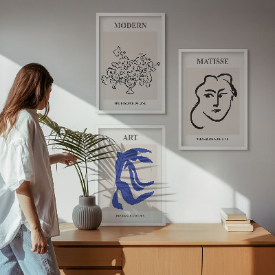 Večdelna slika v okvirju Abstraktni minimalistični plakati