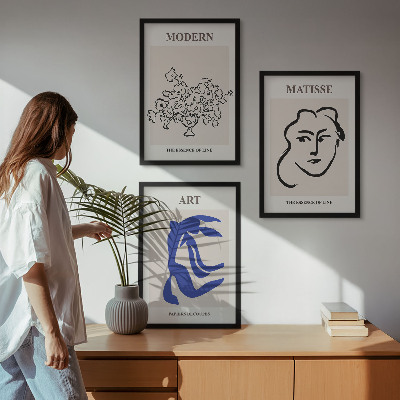 Večdelna slika v okvirju Abstraktni minimalistični plakati