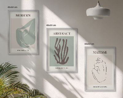 Triptih v okvirju Matissejeve elegantne abstraktne slike