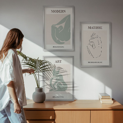 Večdelna slika v okvirju Abstraktne pastelne figure
