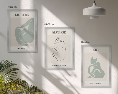 Večdelna slika v okvirju Abstraktne pastelne figure