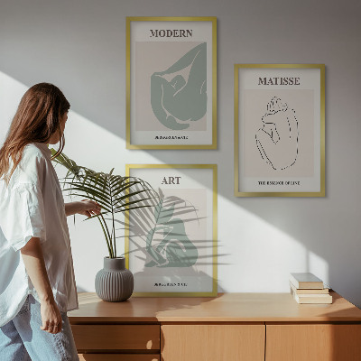 Večdelna slika v okvirju Abstraktne pastelne figure