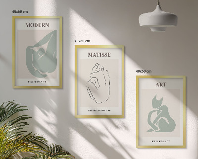 Večdelna slika v okvirju Abstraktne pastelne figure