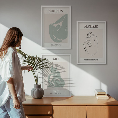 Večdelna slika v okvirju Abstraktne pastelne figure