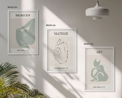 Večdelna slika v okvirju Abstraktne pastelne figure