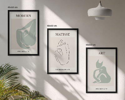 Večdelna slika v okvirju Abstraktne pastelne figure