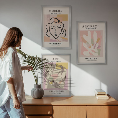 Večdelna slika v okvirju Elegantni portreti v pastelnih barvah