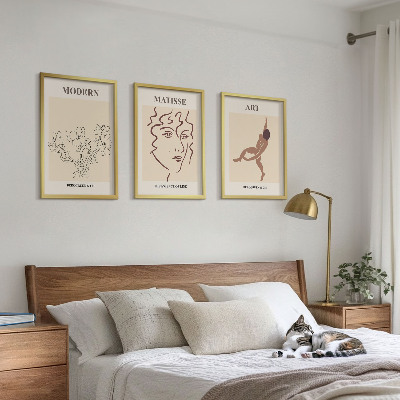 Večdelna slika v okvirju Elegantna grafika cvetnih likov