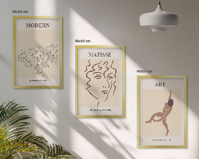 Večdelna slika v okvirju Elegantna grafika cvetnih likov