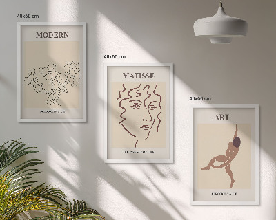 Večdelna slika v okvirju Elegantna grafika cvetnih likov