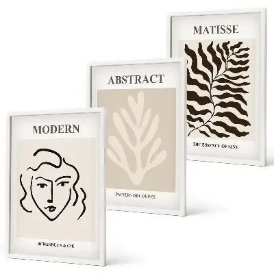 Komplet 3 slik v okvirju Matisse umetniški odtisi obrazov