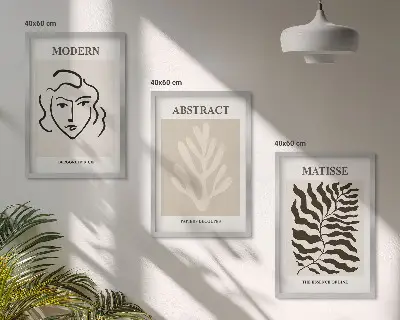 Komplet 3 slik v okvirju Matisse umetniški odtisi obrazov