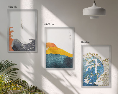 Triptih v okvirju Valovi japonskega grafičnega sloga