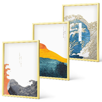 Triptih v okvirju Valovi japonskega grafičnega sloga