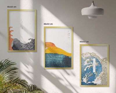 Triptih v okvirju Valovi japonskega grafičnega sloga