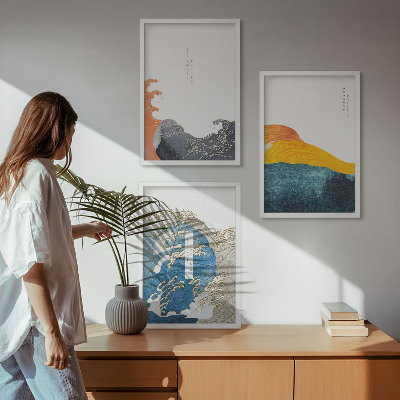 Triptih v okvirju Valovi japonskega grafičnega sloga