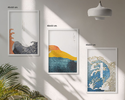Triptih v okvirju Valovi japonskega grafičnega sloga