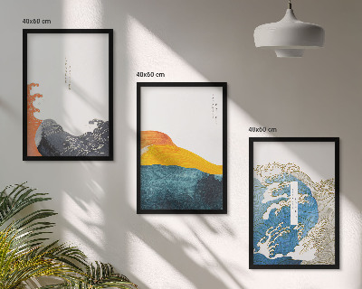 Triptih v okvirju Valovi japonskega grafičnega sloga