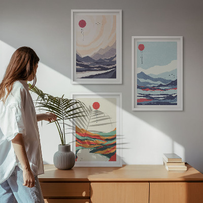 Triptih v okvirju Japonske gorske abstrakcije