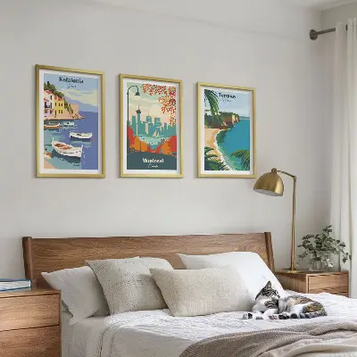 Večdelna slika v okvirju mestne pokrajine iz Grčije, Kanade in Avstralije